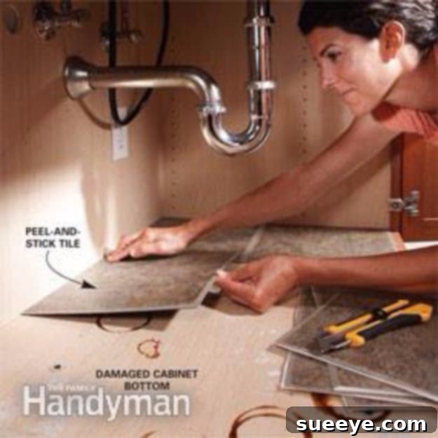 Easy Adhesive Tile Decor for Shelves and Cabinets Quick Storage Area Update with Peel-and-Stick Tiles