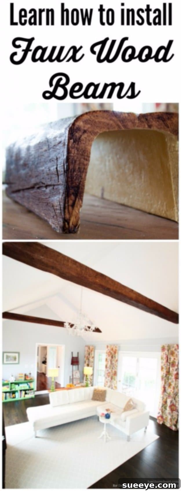 Rustic Ceiling Accent Installation with Faux Beams Dramatic DIY Faux Wood Beams