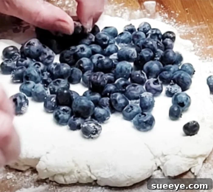 Perfectly Pillowy Blueberry Biscuits 2 Homemade Southern Blueberry Biscuits with Glaze