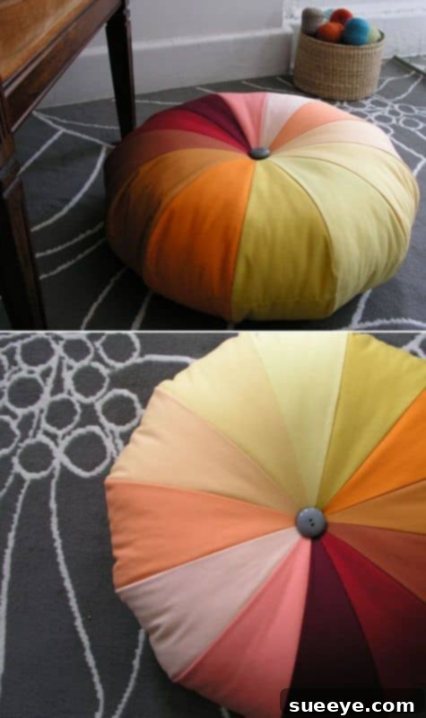 Colorful Rainbow DIY Floor Pouf Colorful Rainbow DIY Floor Pouf for a cheerful home accent