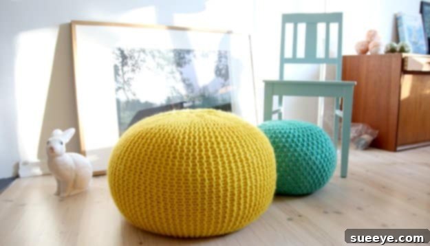 Puff Daddy Knitted Stool Pattern Chunky Knit Puff Daddy Stool for modern comfort