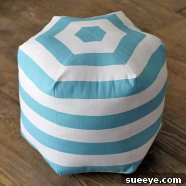 Hexagon Floor Pouf Tutorial Geometric Hexagon DIY Floor Pouf for contemporary spaces