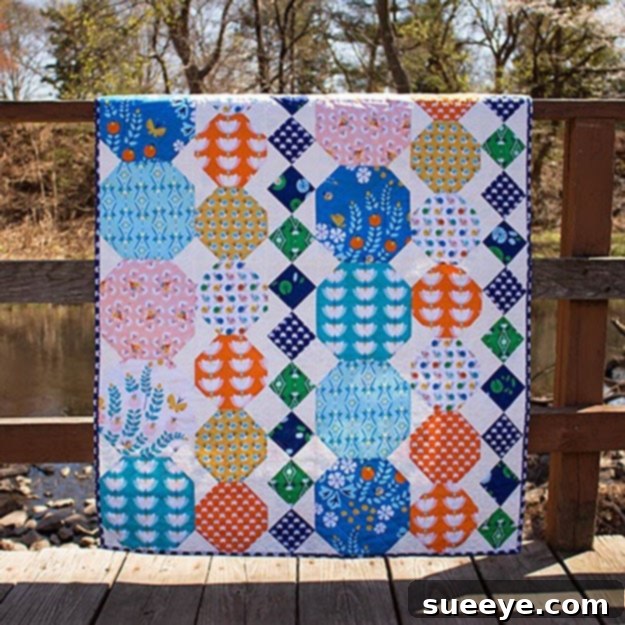 Ebbing Quilt Pattern - Free Modern Hexagon Design