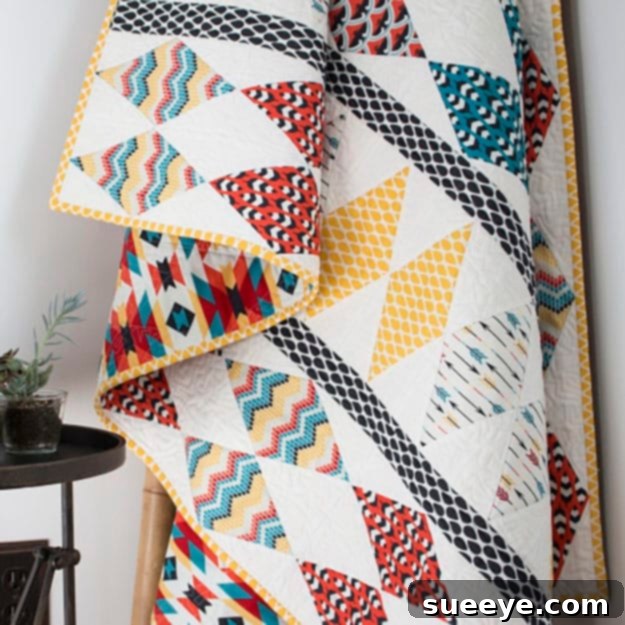 Aztec Quilt Pattern - Modern Geometric Free Quilt Design
