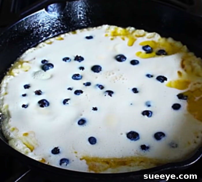 Puffy Blueberry Perfection 2 Preparing European Pancakes - Easy Breakfast Ideas - How To Make A Dutch Baby