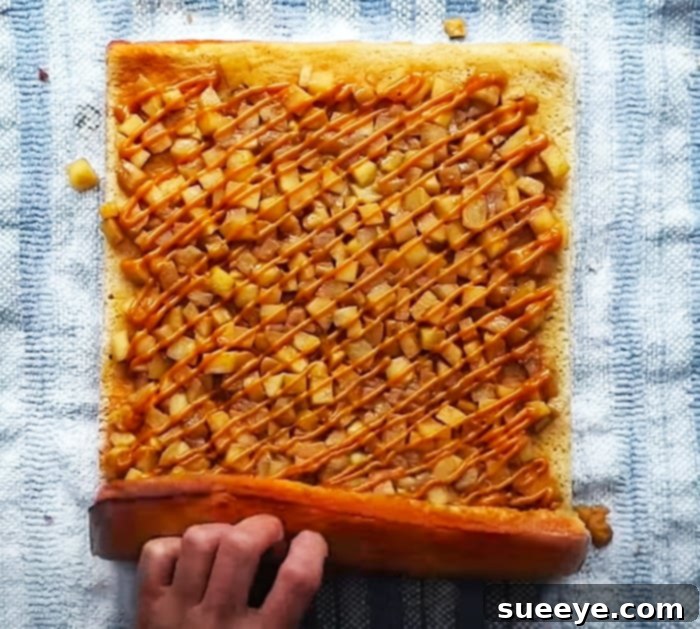 Caramel Apple Pie Delights 3 Holiday Dessert Recipes - Apple Recipes - Pie Recipes - Finished Caramel Apple Pie Roll