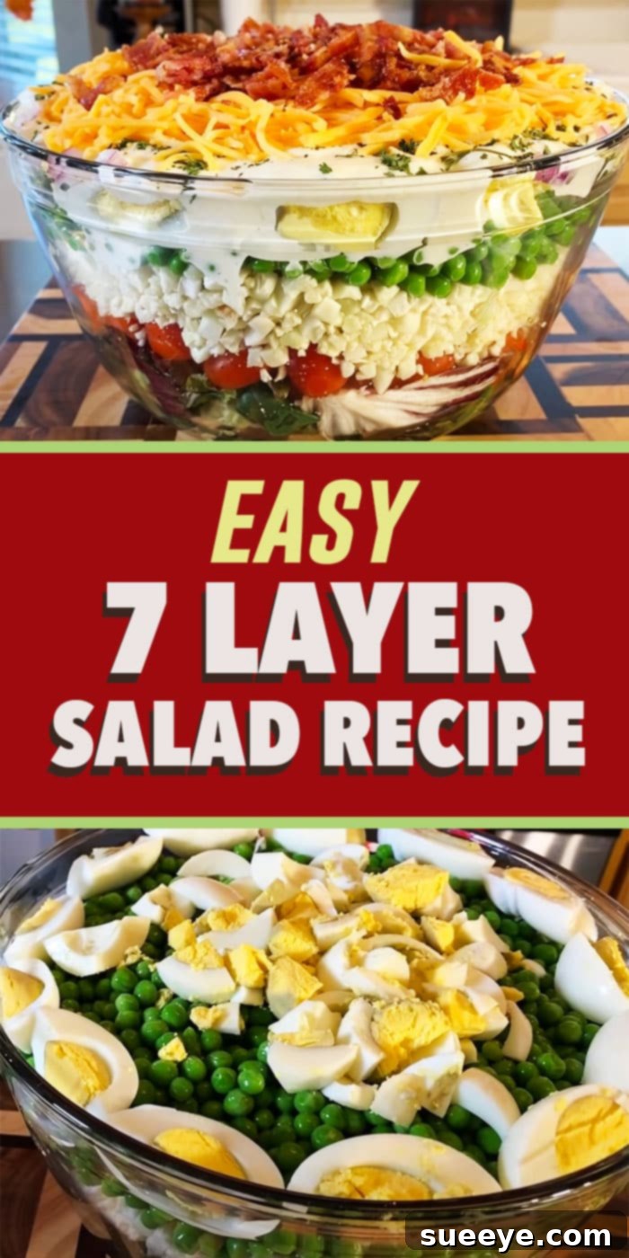 Vibrant Stacked Salad Sensation 4 Seven Layer Salad Recipe - Easy Dinner Salad Ideas - Quick Recipes for a Potluck Salad - Healthy recipe Ideas - Best Make-Ahead Salads