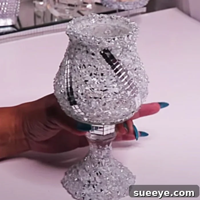 Budget Glam Candle Holders from Dollar Tree 3 How To make Crushed Glass Candle Holders - Crushed Glass DIY - DIY Dollar Tree Ideas