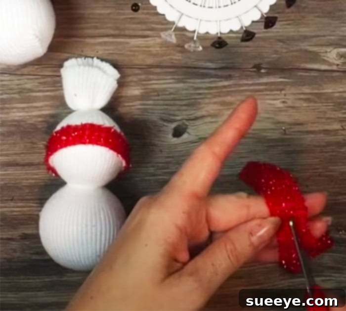 How To Make A Sock Snowman Ornament - DIY Sock Projects - DIY Ornament
