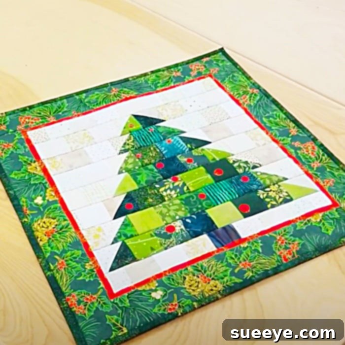 Stitch a Speedy Patchwork Christmas Tree Free Pattern 3 Last Minute Christmas Tree Quilt - DIY Christmas Decor - Easy Holiday Quilting Ideas