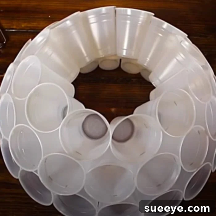 Upcycled Plastic Cup Snowman Lantern 2 How To Make A Plastic Cup Snowman - DIY Christmas Decor - DIY Lighted Snowman