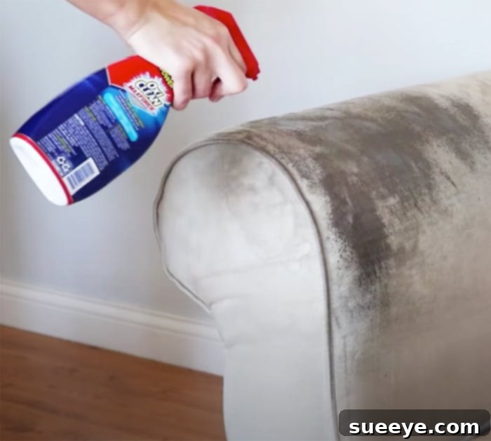 Effortless Couch Stain Removal 2 Use Oxi Clean To Remove Stains Off The Couch - Cleaning Tips and Hacks For Furniture
