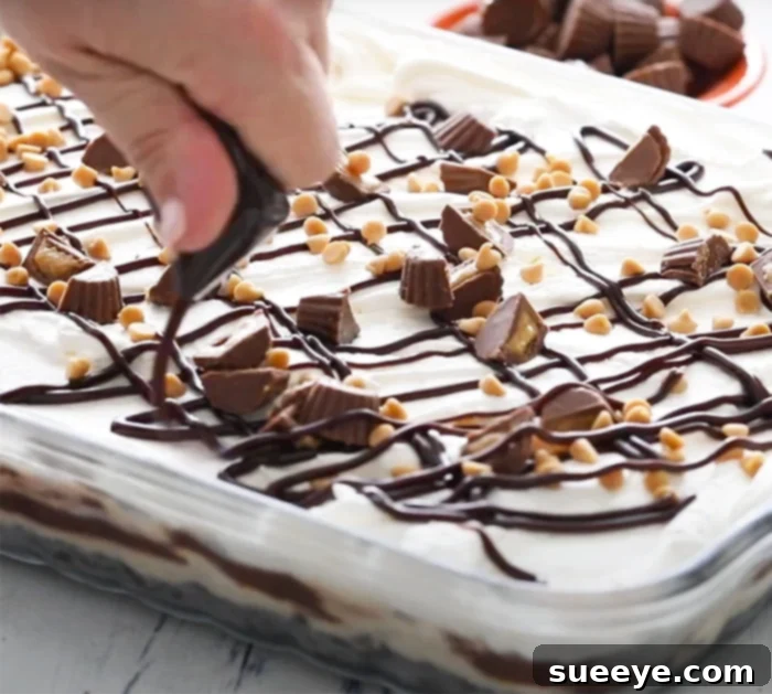 Ultimate Peanut Butter Lasagna 3 Chocolate Peanut Butter Dessert - Pudding Recipes- Easy Dessert Recipes