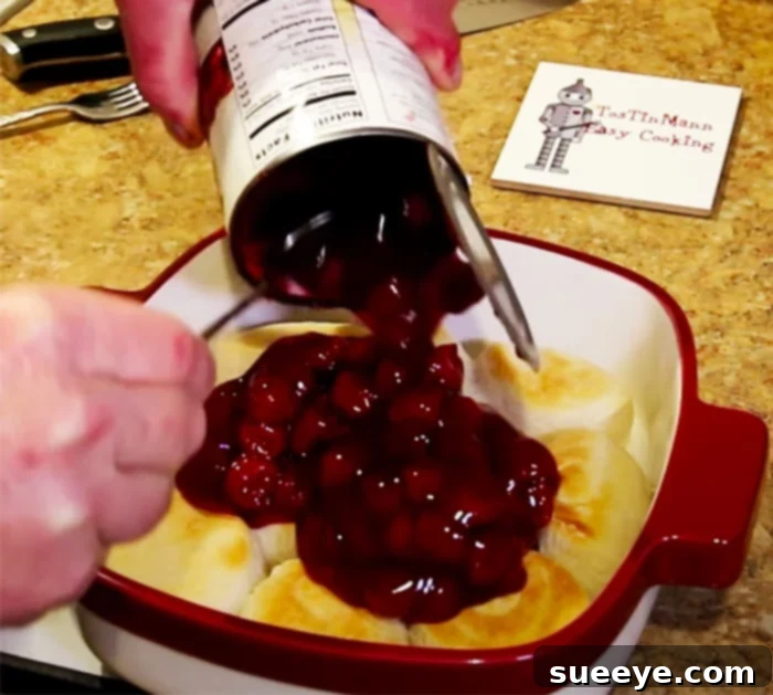 Two Ingredient Cherry Biscuit Dream 3 Use Canned Biscuits and Cherry Filling To Make Biscuit Bake - Biscuit Bake Recipes - Dessert Recipes