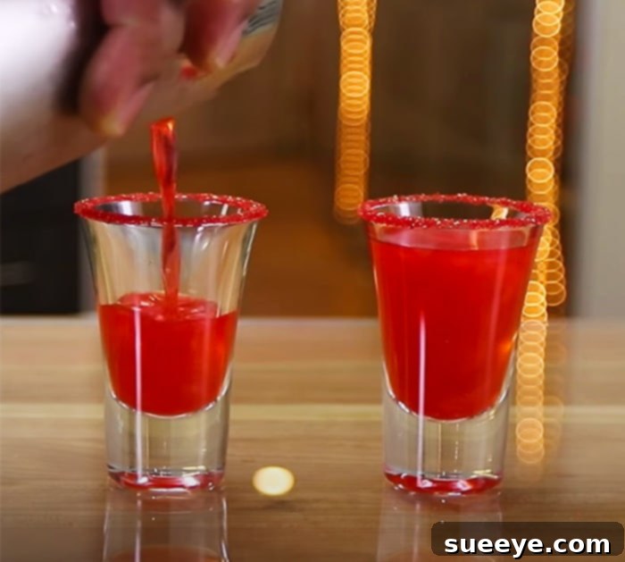 Fiery Valentine's Elixir 3 Tipsy Bartender Red Hot Shot - Whiskey Shot Recipe - Mixed Drink Ideas