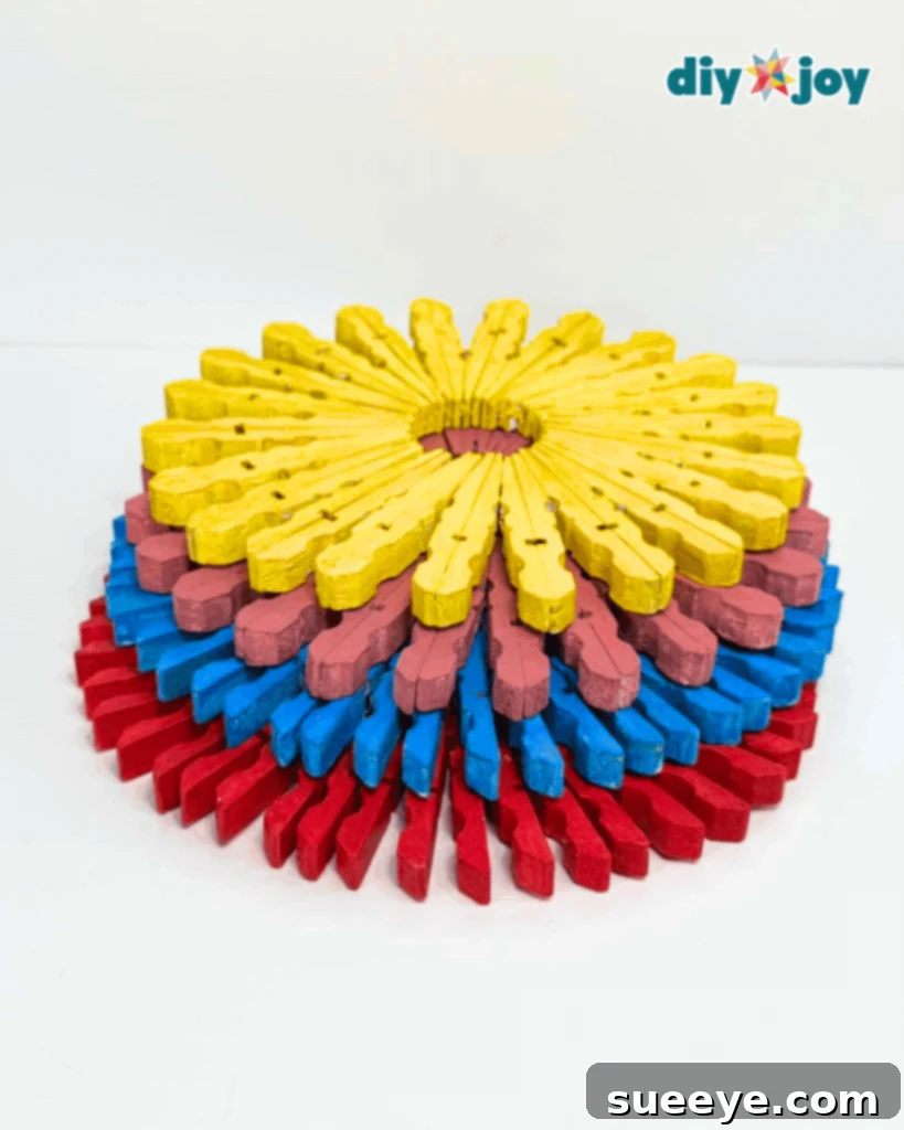 Simple Colorful Clothespin Trivet Tutorial