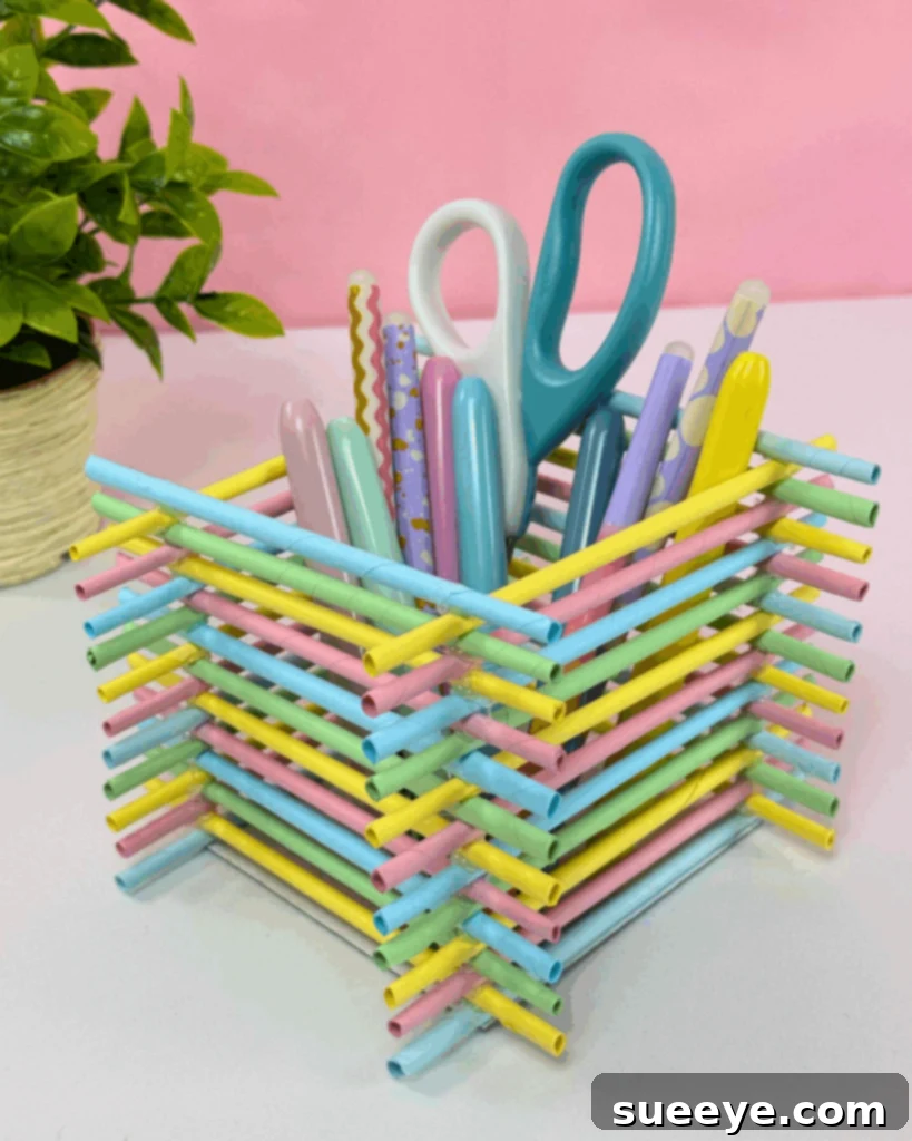 Easy Desk Organizer using Colored Paper