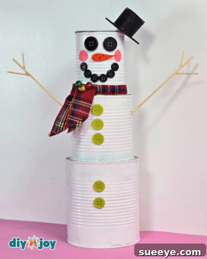 Budget-Friendly Tin Can Snowman DIY