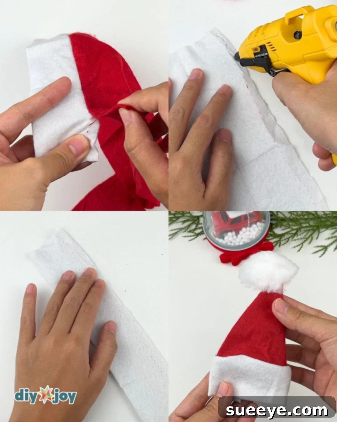 Santa hat wine bottle cover