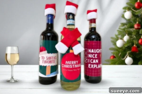 CUSTOM HOLIDAY WINE labels DIY