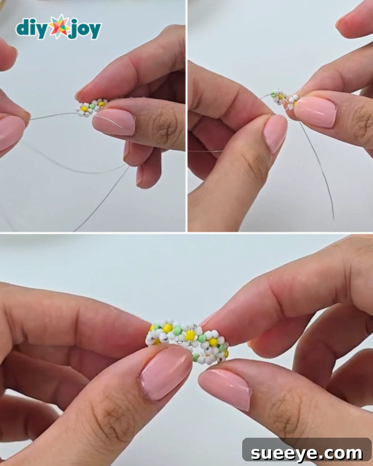 Simple Daisy Bead Ring Design