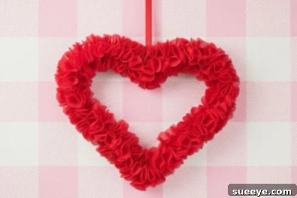 Valentine's Day Wreath Made Out of Eco Bag