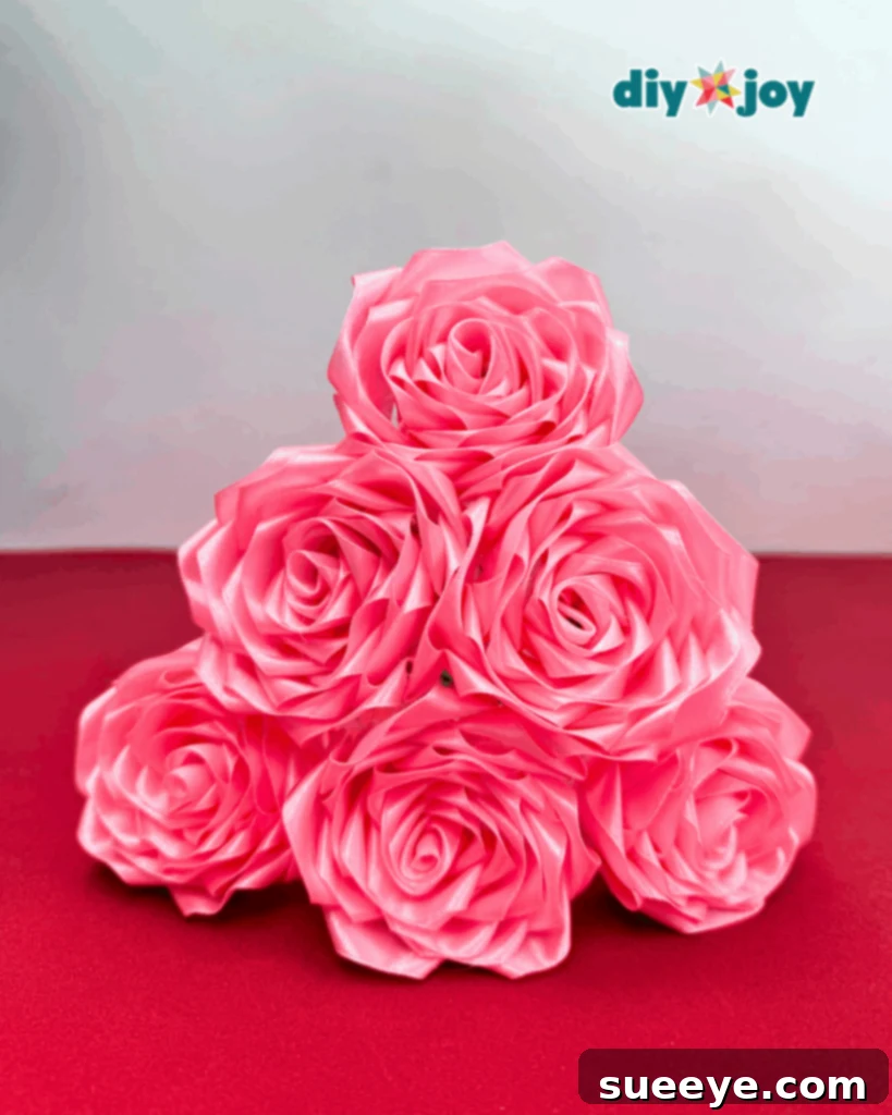 Simple Ribbon Rose Tutorial 3 Handmade Satin Ribbon Rose for Valentine’s Day