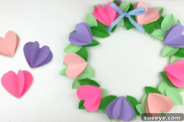 Paper Heart Wreath DIY