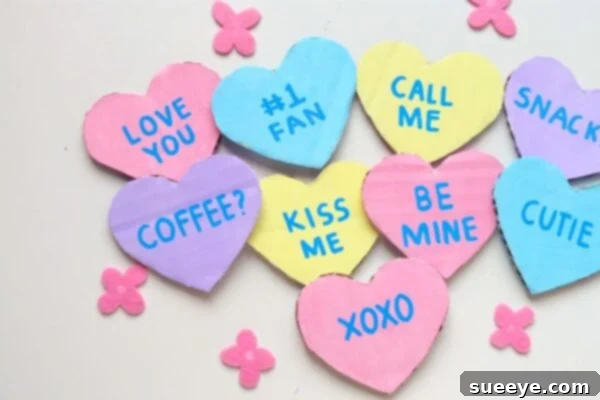 Cardboard Conversation Hearts