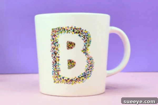 Step-by-Step DIY Stencil Letter Mug Using Sharpie Markers