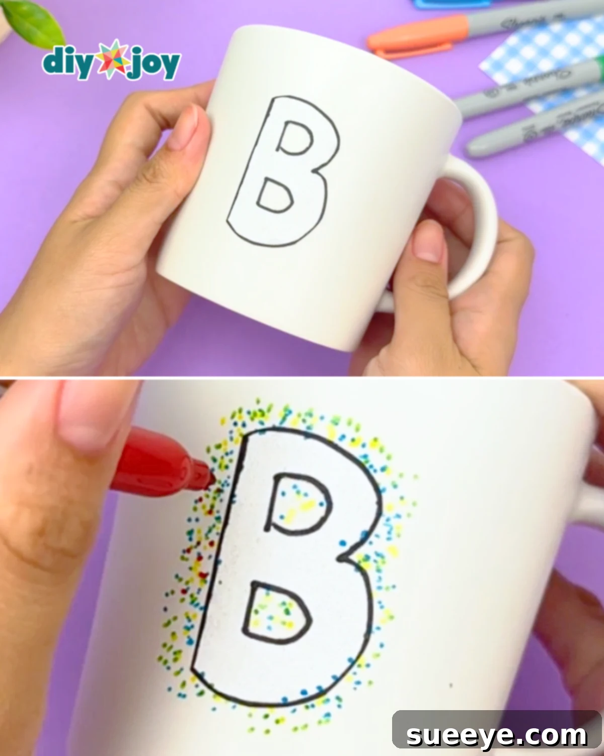 Custom Mug Design with Sharpies 4 DIY Sharpie Letter Mug