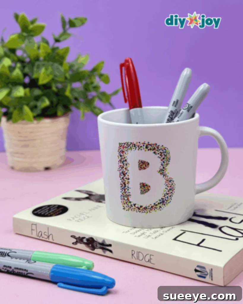 Custom Mug Design with Sharpies 8 Beginner-Friendly Sharpie Mug Tutorial with Stencil Letters