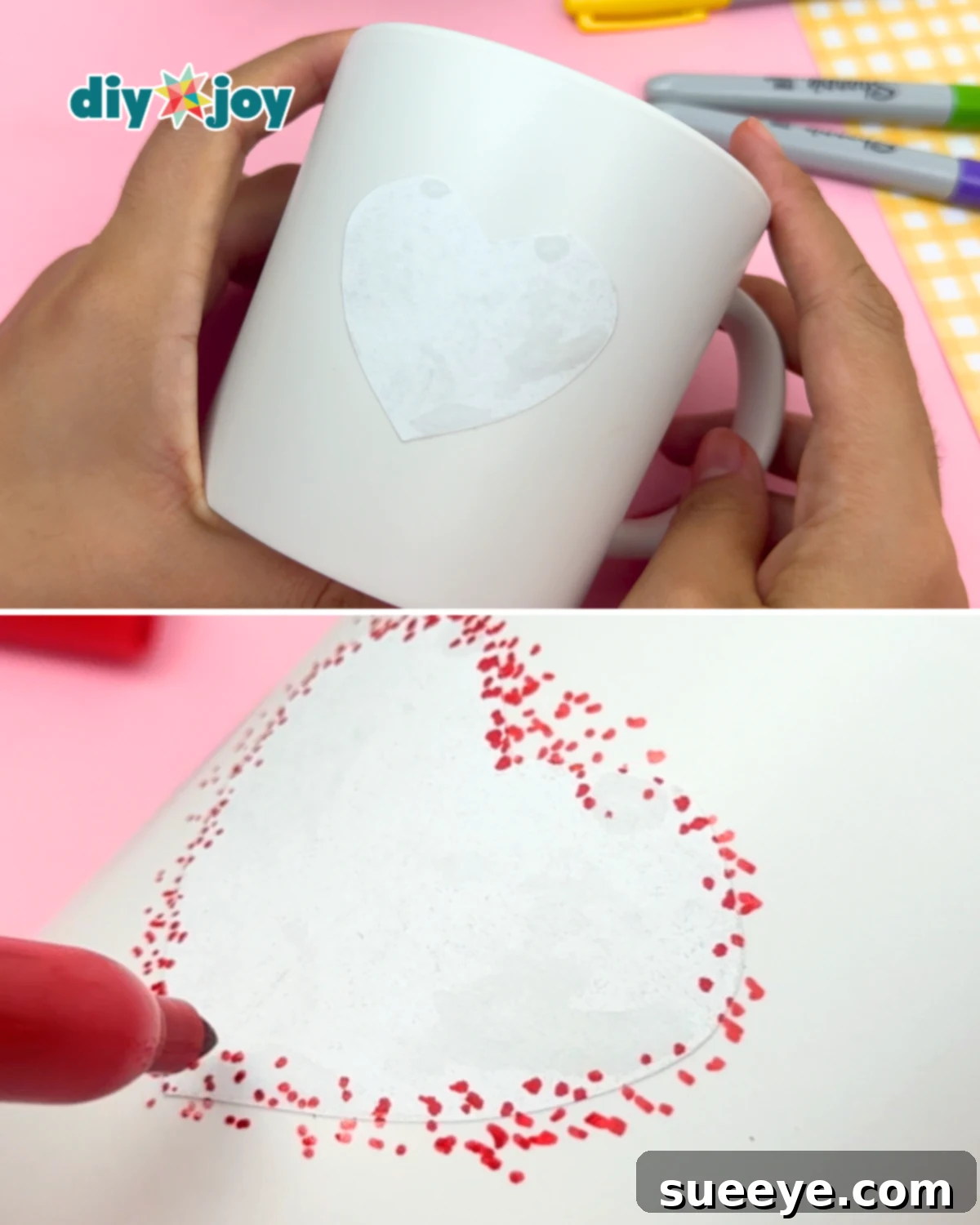 Easy DIY Sharpie Heart Mug at Home