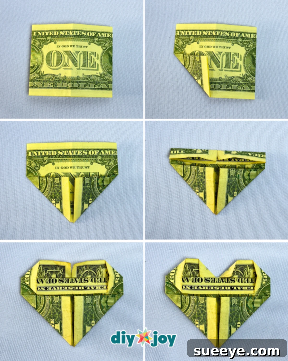 Folding the Dollar Bill Into a Heart