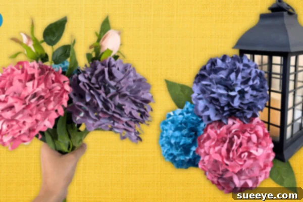 Hydrangea coffee filter flowers