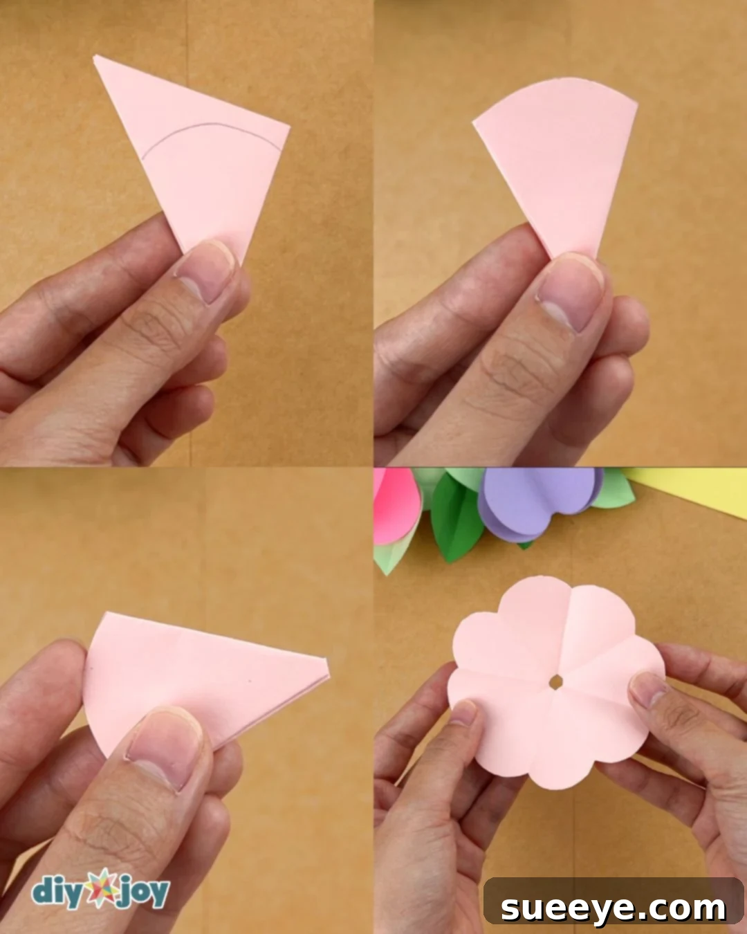 Image showing the curved line drawn on the triangle and the trimming of the tip.